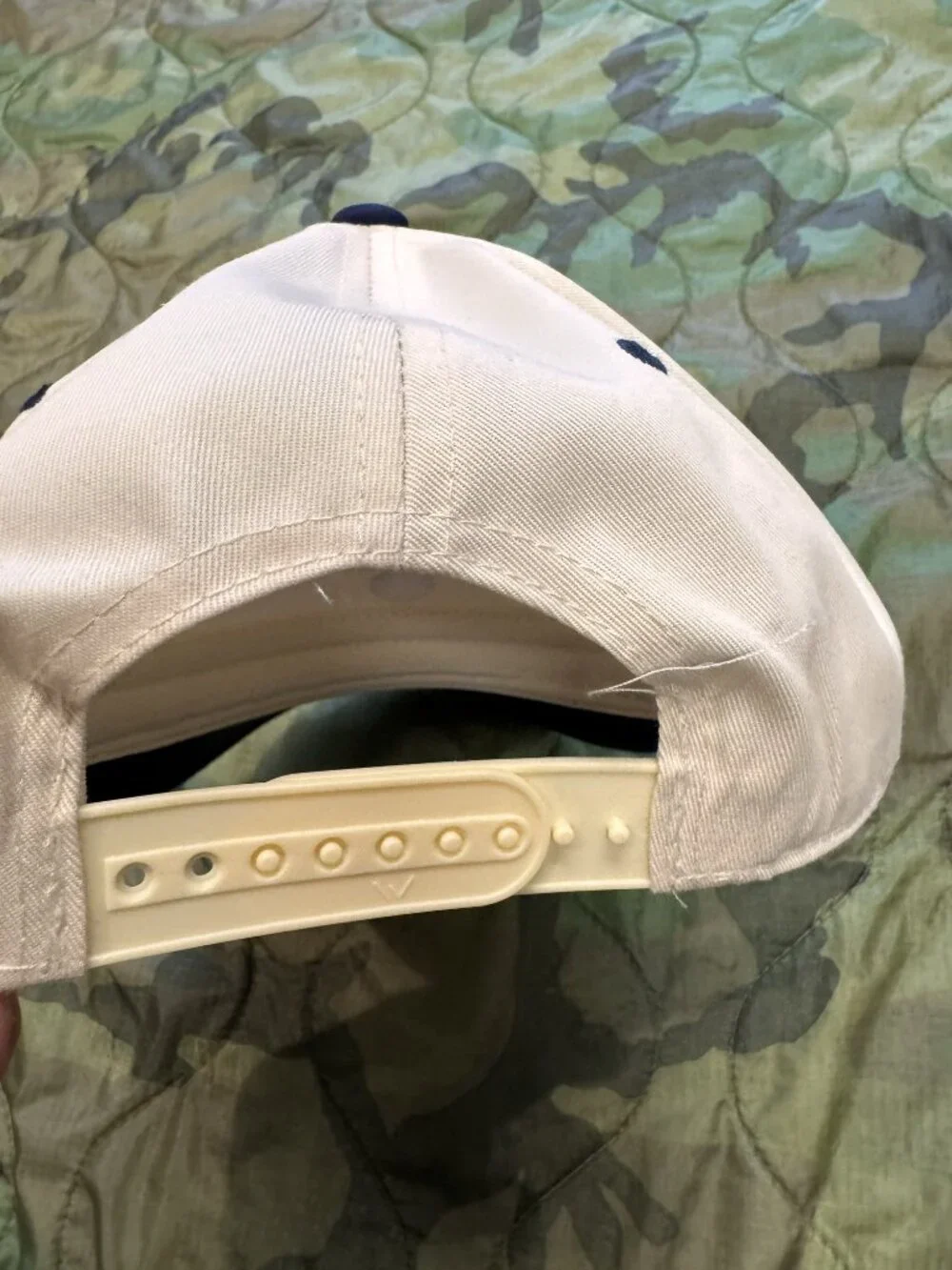 Trucker Hat Flat Brim Khaki/Navy - Blank, NWT